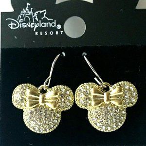 Disney Minnie Mouse Earrings Bows Charms Gold Silver Plated Disneyana Mickey